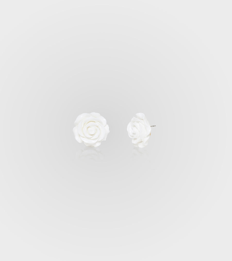 Petite Rose Blanche Earrings