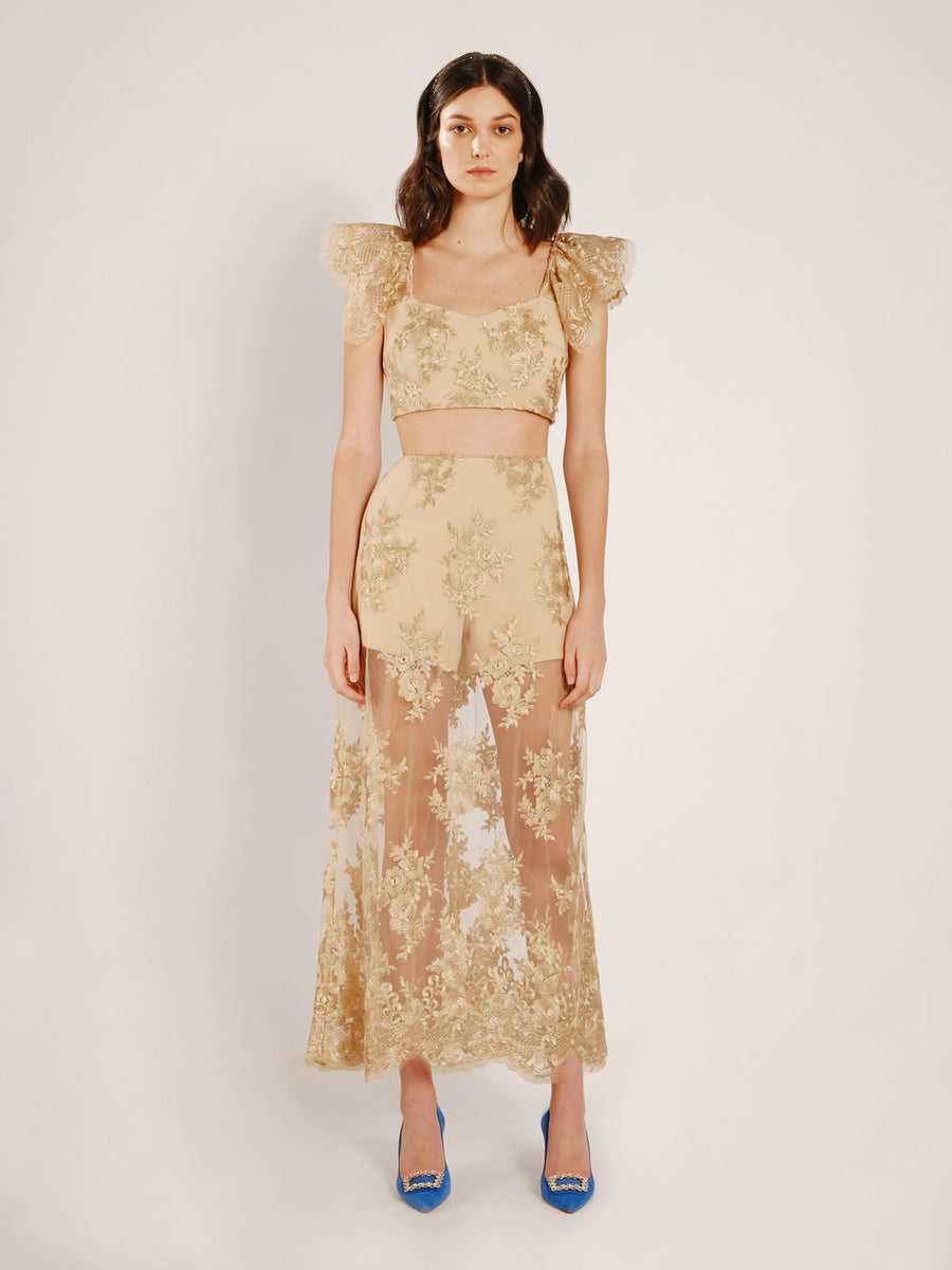 Carla Beige Embroidered